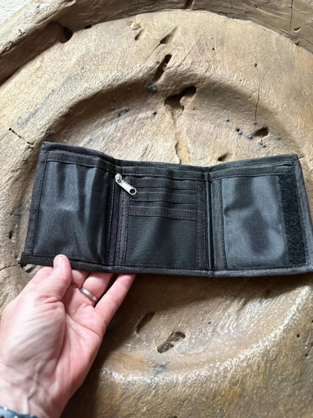 Marvel Comics black Velcro wallet card case